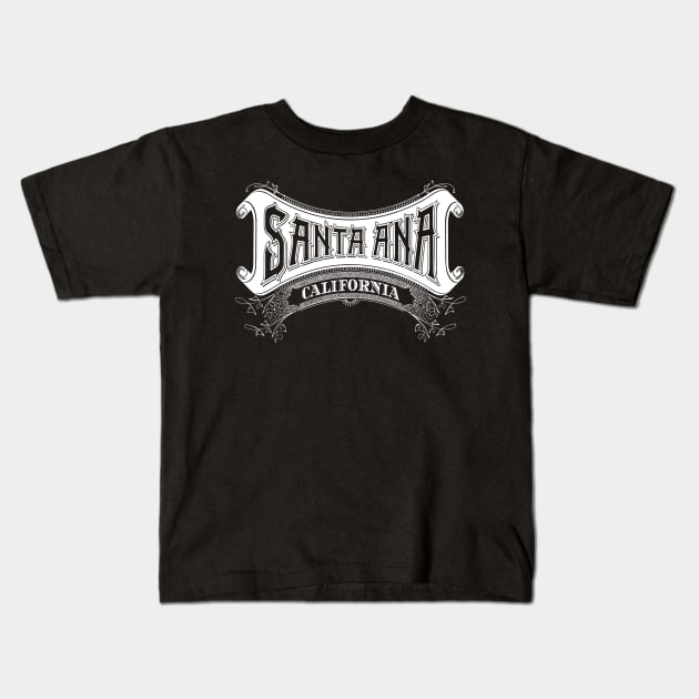 Vintage Santa Ana, CA Kids T-Shirt by DonDota